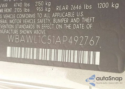 2010 BMW 328I from USA, damaged, VIN WBAWL1C51AP492767